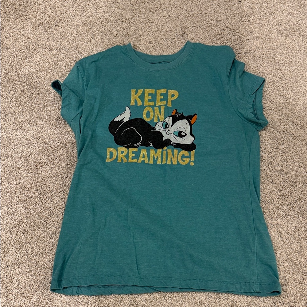 Warner Bros. Teal Crewneck with Looney Tunes Tag Print